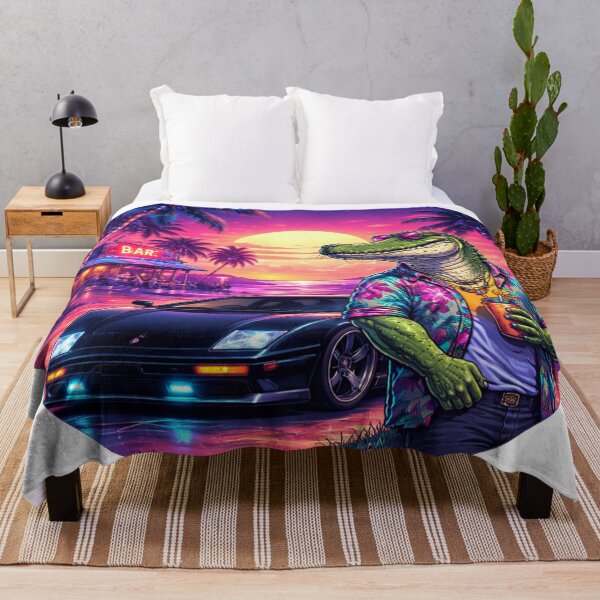 Item preview, Neon Crocodile Nights in a Tropical Sunset designed and sold by ELmestka.