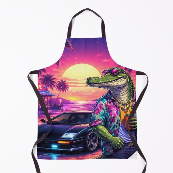 Item preview, Neon Crocodile Nights in a Tropical Sunset designed and sold by ELmestka.