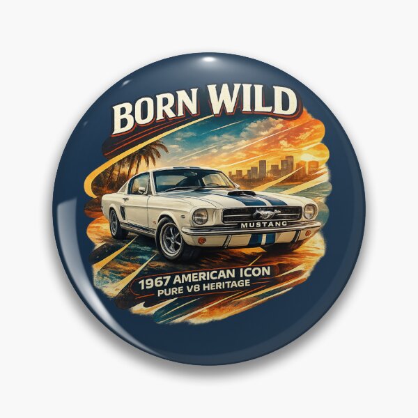 Item preview, 1967 Mustang Born Wild Vintage American Muscle Car designed and sold by Retro Arabica.
