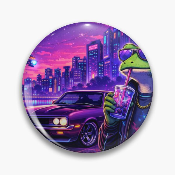 Item preview, Neon Frog Cruise in a Cyber City Night designed and sold by ELmestka.