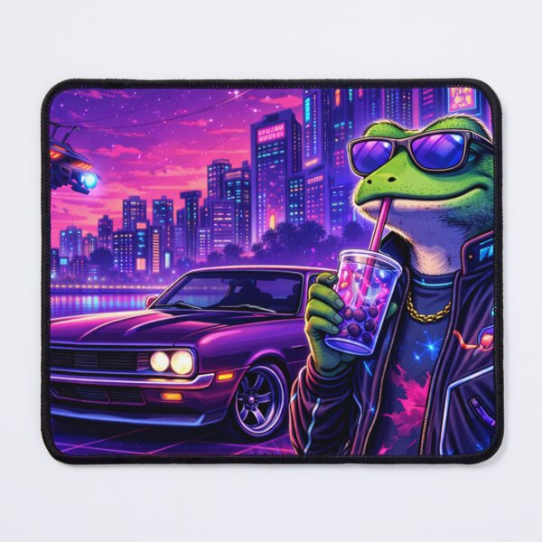 Item preview, Neon Frog Cruise in a Cyber City Night designed and sold by ELmestka.