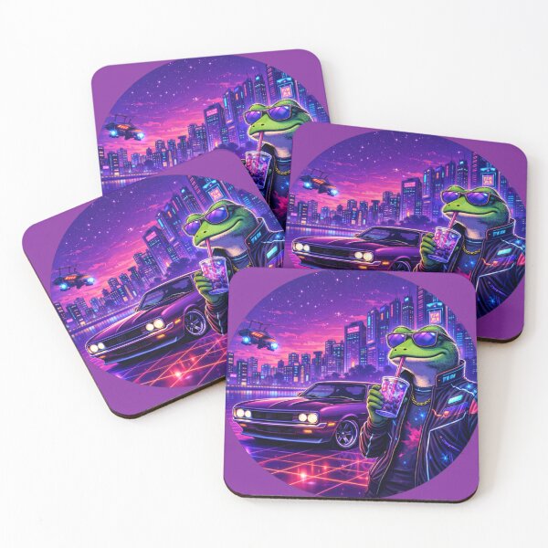 Item preview, Neon Frog Cruise in a Cyber City Night designed and sold by ELmestka.