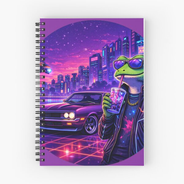 Item preview, Neon Frog Cruise in a Cyber City Night designed and sold by ELmestka.