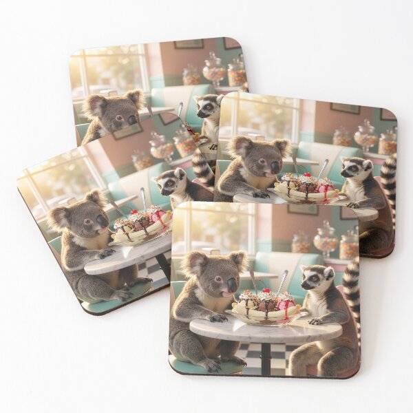 Item preview, Koala and Ring Tailed Lemur Share Banana Split designed and sold by Tridentulus.