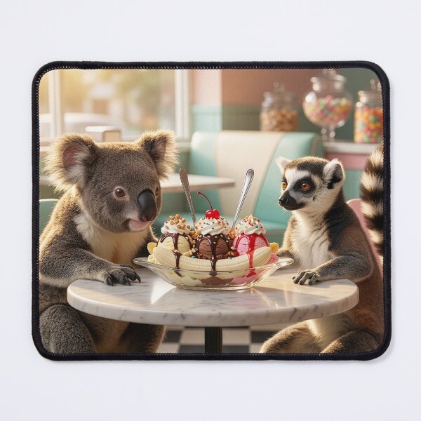 Item preview, Koala and Ring Tailed Lemur Share Banana Split designed and sold by Tridentulus.