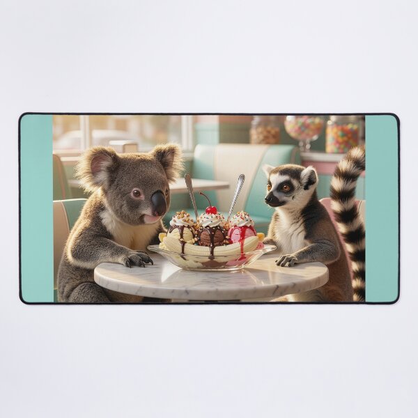 Item preview, Koala and Ring Tailed Lemur Share Banana Split designed and sold by Tridentulus.