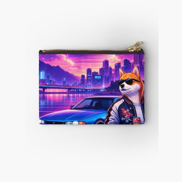 Item preview, Neon Shiba Ride in a Cosmic City Night designed and sold by ELmestka.