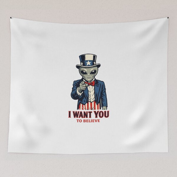 Item preview, I WANT YOU TO BELIEVE Alien Recruitment Parody Poster designed and sold by Sonic Nova Studios.