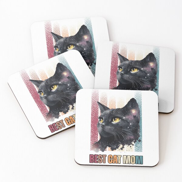 Item preview, Vintage Galaxy Black Cat - Best Cat Mom Watercolor Aesthetic designed and sold by Fateh-Kro ⭐⭐⭐⭐⭐.