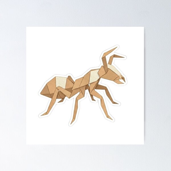 Item preview, Origami Warrior Ant – Paper Insect Sticker for Original Gift designed and sold by bsbd-action.