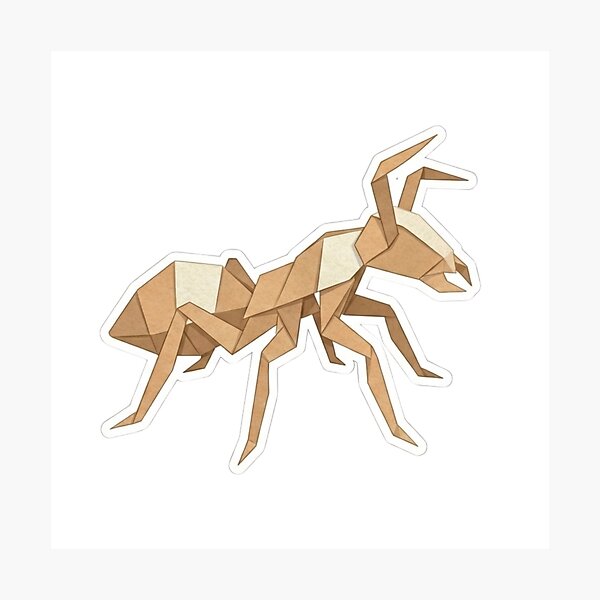 Item preview, Origami Warrior Ant – Paper Insect Sticker for Original Gift designed and sold by bsbd-action.