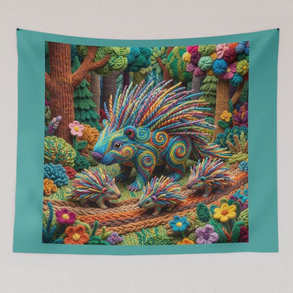 Item preview, Yarn Porcupine With Little Ones designed and sold by Tridentulus.