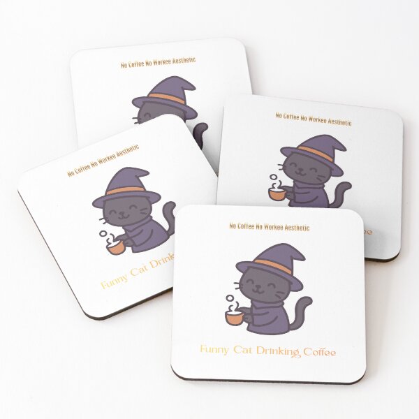 Item preview, Funny Cat Drinking Coffee designed and sold by ArtistMadrid.