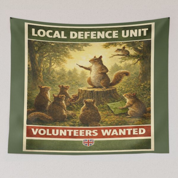 Item preview, Local Squirrel Defence Unit Volunteers Wanted Poster designed and sold by SecretSquirrellDesigns.