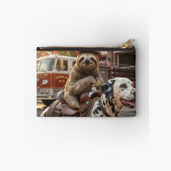 Item preview, Fire Fighting Sloth Rides His Dalmatian  designed and sold by Tridentulus.