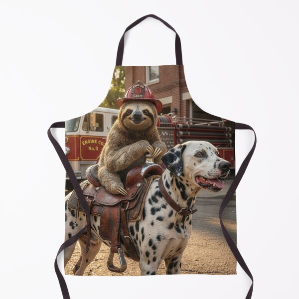 Item preview, Fire Fighting Sloth Rides His Dalmatian designed and sold by Tridentulus.