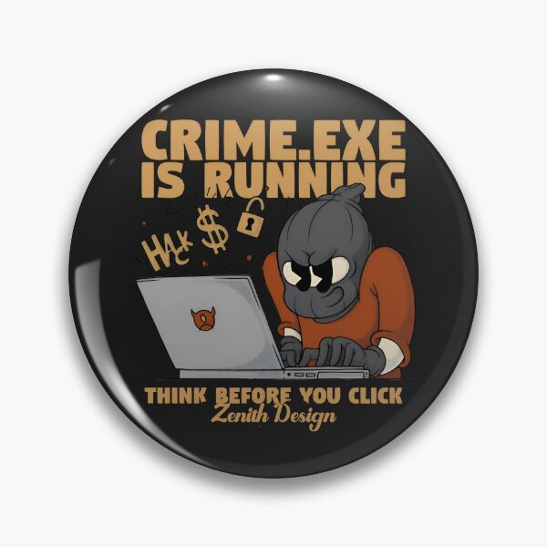Item preview, Crime.exe is Running Funny Retro Hacker Design designed and sold by Zenith Design.