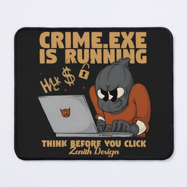 Item preview, Crime.exe is Running Funny Retro Hacker Design designed and sold by Zenith Design.