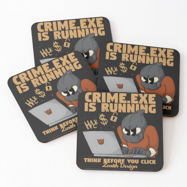 Item preview, Crime.exe is Running Funny Retro Hacker Design designed and sold by Zenith Design.