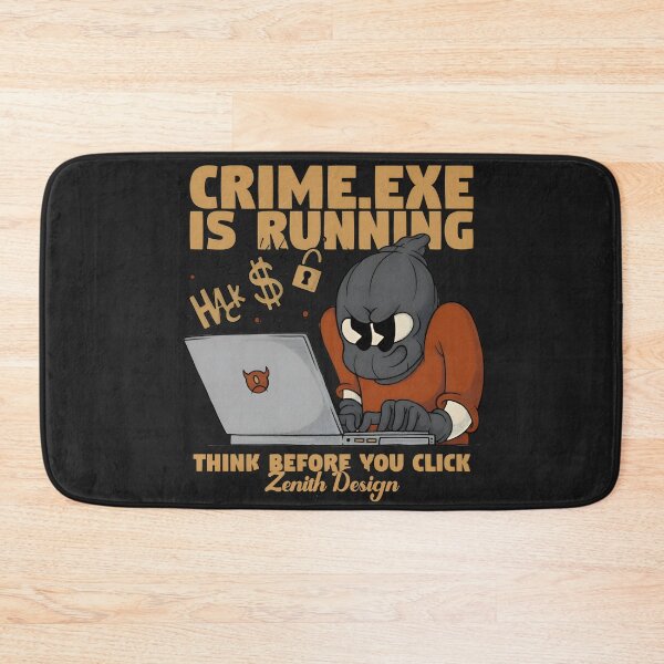 Item preview, Crime.exe is Running Funny Retro Hacker Design designed and sold by Zenith Design.