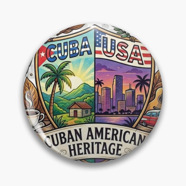 Item preview, Cuban American Heritage: Two Worlds One Heart Vintage Crest designed and sold by Wear Sculpt.