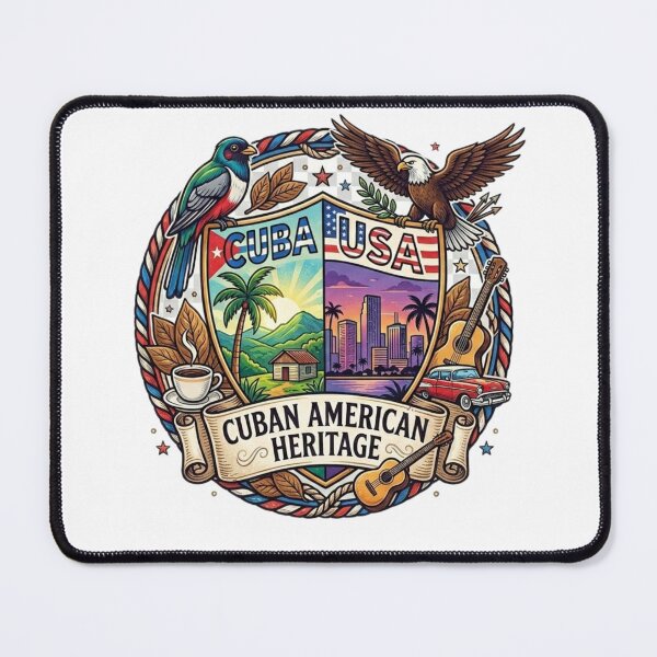 Item preview, Cuban American Heritage: Two Worlds One Heart Vintage Crest designed and sold by Wear Sculpt.