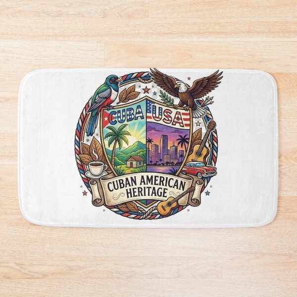 Item preview, Cuban American Heritage: Two Worlds One Heart Vintage Crest designed and sold by Wear Sculpt.
