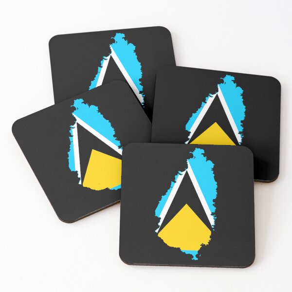 Item preview, Flag Map of Saint Lucia  designed and sold by DreamBrushy.