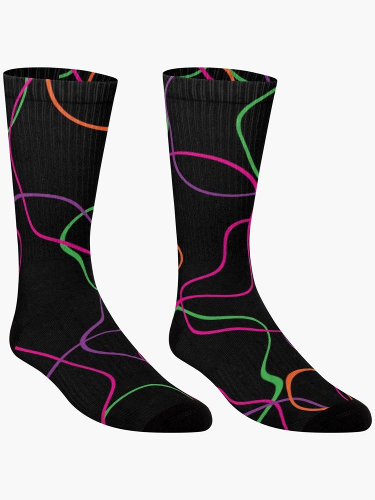 Thumbnail 3 of 5, Socks, Colorful Abstract Rippled Circles designed and sold by ColorZoo.