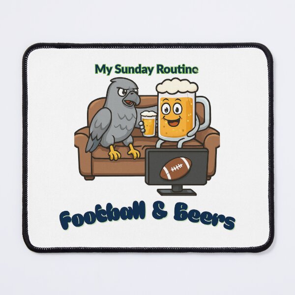 Item preview, Seattle Seahawks My Sunday Routine: Football & Beers Cartoon designed and sold by ThatFootball12.