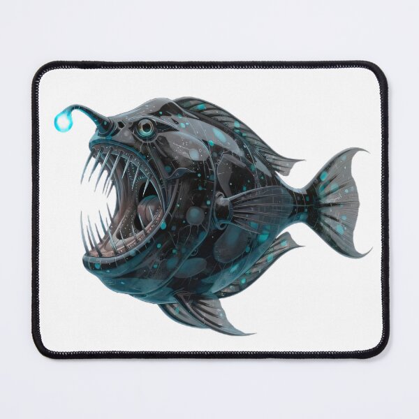 Item preview, Abyssal Black Devil - Dark Bioluminescent Illustration designed and sold by Chaoscience.