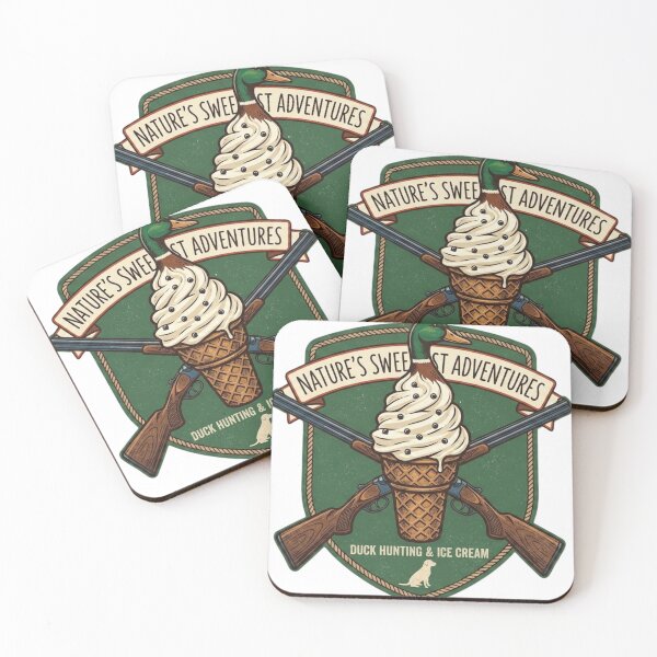 Item preview, Nature's Sweetest Adventures: Duck Hunting & Ice Cream Retro Pin designed and sold by Wear Sculpt.