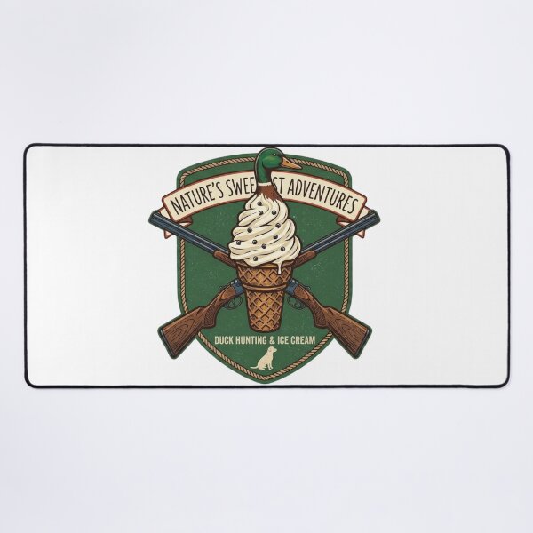 Item preview, Nature's Sweetest Adventures: Duck Hunting & Ice Cream Retro Pin designed and sold by Wear Sculpt.