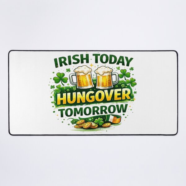 Item preview, Irish Today Hungover Tomorrow Funny St Patrick's Day Beer Shirt designed and sold by ArtsyEcho.