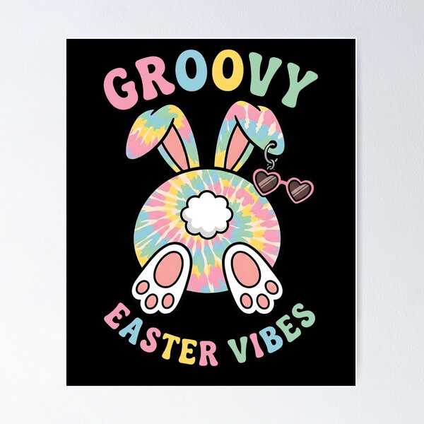 Item preview, Groovy Easter Vibes Tie Dye Bunny designed and sold by KroghDs.