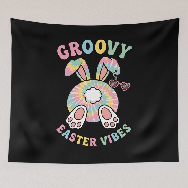 Item preview, Groovy Easter Vibes Tie Dye Bunny designed and sold by KroghDs.