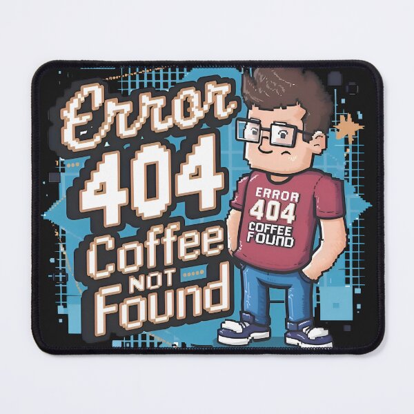 Artikelvorschau, Lustiger Programmierfehler 404: Kaffee nicht gefunden (Pixel-Art) entworfen und verkauft von Zenith Design.