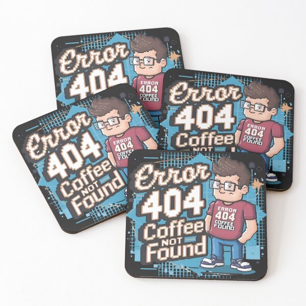 Item preview, Funny Programmer Error 404 Coffee Not Found Pixel Art designed and sold by Zenith Design.