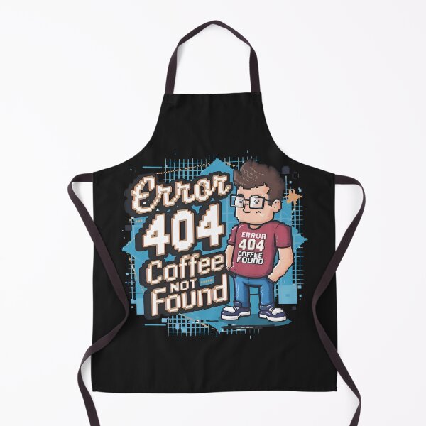 Artikelvorschau, Lustiger Programmierfehler 404: Kaffee nicht gefunden (Pixel-Art) entworfen und verkauft von Zenith Design.