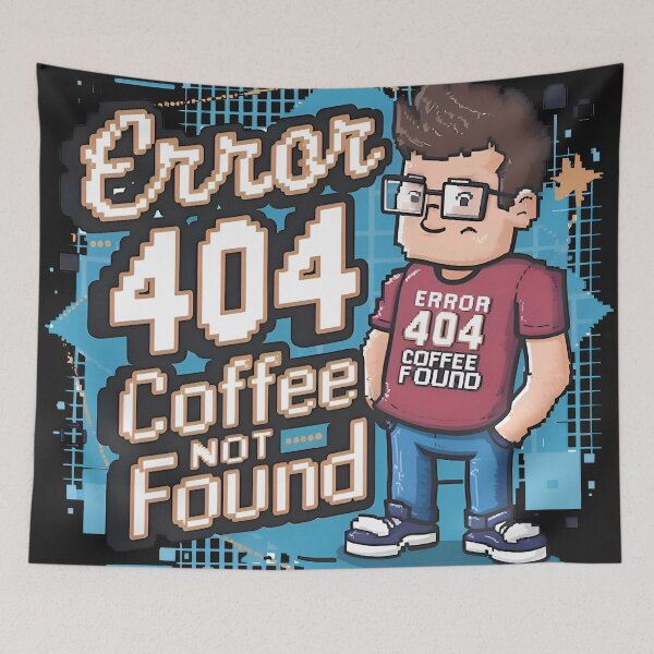 Item preview, Funny Programmer Error 404 Coffee Not Found Pixel Art designed and sold by Zenith Design.