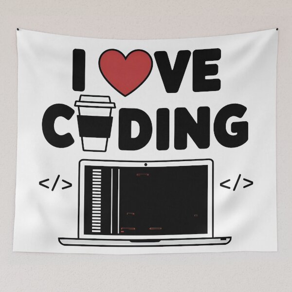 Item preview, I Love Coding Programmer Life with Coffee and Laptop designed and sold by Zenith Design.