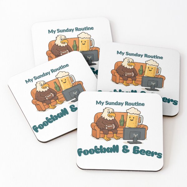 Item preview, Philadelphia Eagles My Sunday Routine: Eagle & Beers Cartoon designed and sold by ThatFootball12.