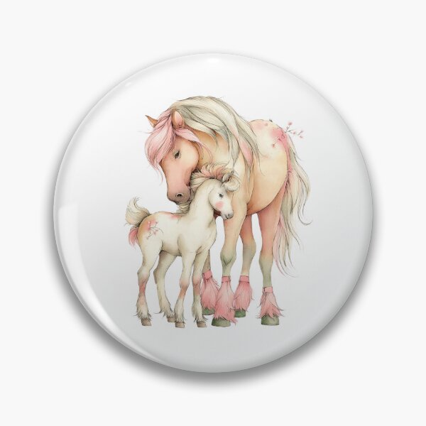 Item preview, Mare & Foal – Whimsical Fantasy Horse Illustration designed and sold by Saxon Designs.