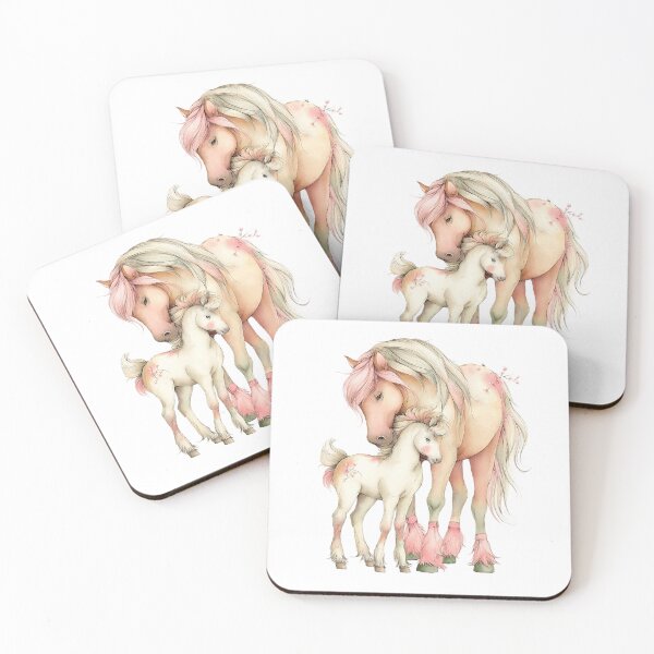 Item preview, Mare & Foal – Whimsical Fantasy Horse Illustration designed and sold by Saxon Designs.