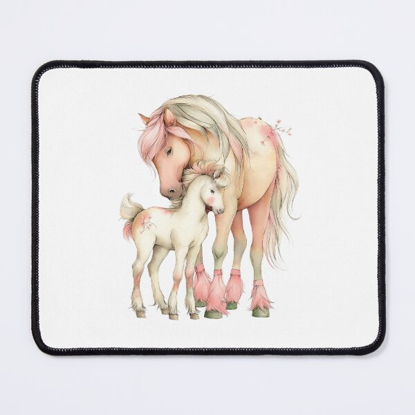 Item preview, Mare & Foal – Whimsical Fantasy Horse Illustration designed and sold by Saxon Designs.