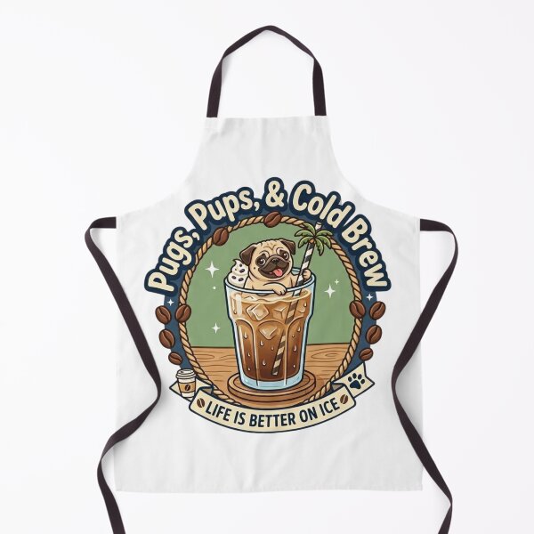 Item preview, Pugs, Pups, & Cold Brew: Cute Pug in Iced Coffee Summer designed and sold by Wear Sculpt.