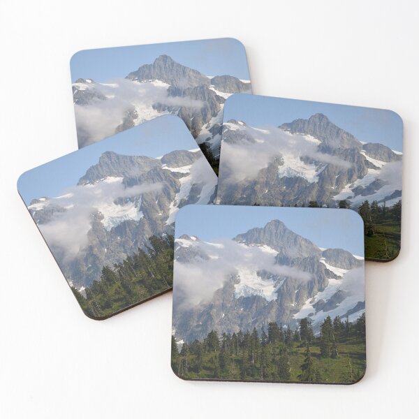 Item preview, Mount Shuksan Dances with Clouds and Evergreen Trees designed and sold by SeaChangeDesign.