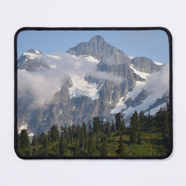 Item preview, Mount Shuksan Dances with Clouds and Evergreen Trees designed and sold by SeaChangeDesign.