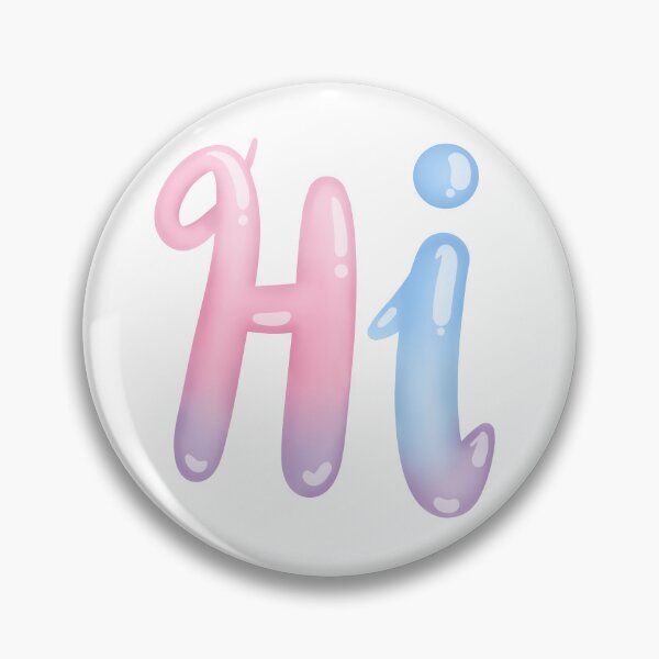 Item preview, Pastel Hi Typography – Cute Pink and Blue Gradient Bubble Letters designed and sold by Gawii.