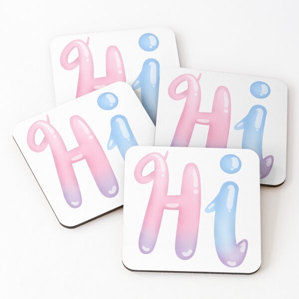Item preview, Pastel Hi Typography – Cute Pink and Blue Gradient Bubble Letters designed and sold by Gawii.